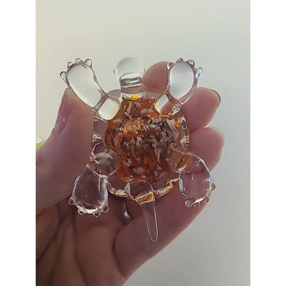 Lenox Crystal Mini Turtle Figurines Set of 3 - Purple Orange Green - Picture 9 of 11